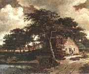 Meindert Hobbema Landscape with a Hut oil painting artist